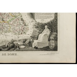 Gravure de 1852 - Carte géographique du Puy De Dôme - 5
