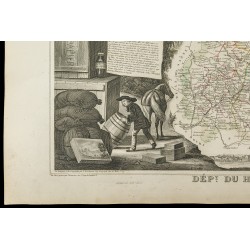 Gravure de 1852 - Carte géographique du Haut Rhin - 4