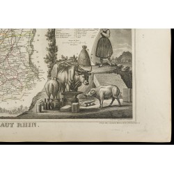 Gravure de 1852 - Carte géographique du Haut Rhin - 5