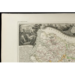 Gravure de 1852 - Carte géographique de la Somme - 2