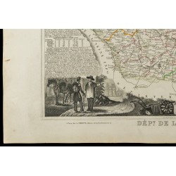 Gravure de 1852 - Carte géographique de la Somme - 4