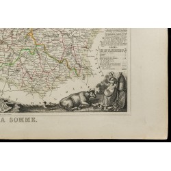 Gravure de 1852 - Carte géographique de la Somme - 5