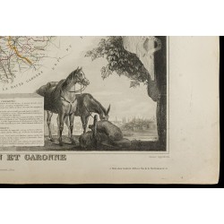 Gravure de 1852 - Carte géographique de Tarn-et-Garonne - 5