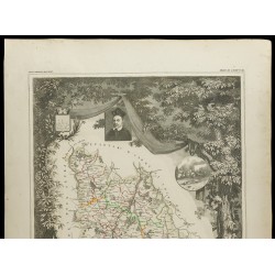 Gravure de 1852 - Carte géographique de la Vienne - 2