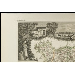 Gravure de 1852 - Carte géographique des Vosges - 2