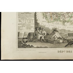 Gravure de 1852 - Carte géographique des Vosges - 4