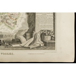 Gravure de 1852 - Carte géographique des Vosges - 5