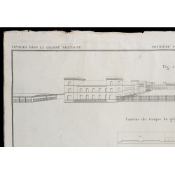 Gravure de 1850 - Plan de la Caserne du génie militaire à Chatham - 2