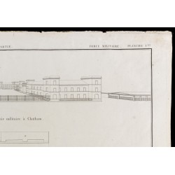 Gravure de 1850 - Plan de la Caserne du génie militaire à Chatham - 3