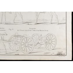 Gravure de 1850 - Cavalerie militaire - 5