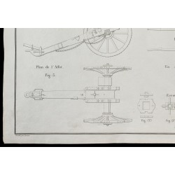 Gravure de 1850 - Canons & artillerie - 4