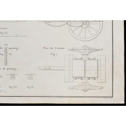 Gravure de 1850 - Canons & artillerie - 5