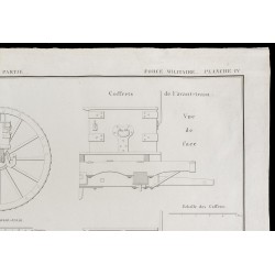 Gravure de 1850 - Plan de canon militaire - 3