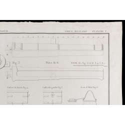 Gravure de 1850 - Plan de canon militaire de 6 - 3