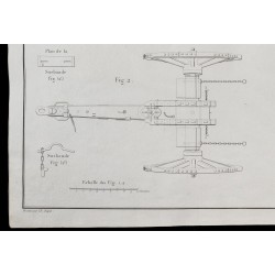 Gravure de 1850 - Plan de canon militaire de 6 - 4
