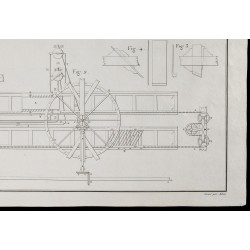 Gravure de 1850 - Plan d'une presse hydraulique d’aplanissement - 5