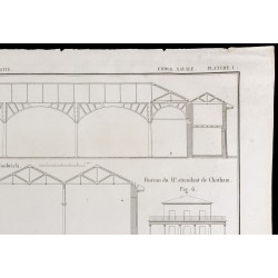 Gravure de 1850 - Plan du port de Portsmouth - 3