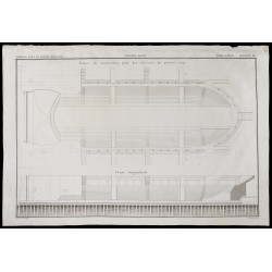 Gravure de 1850 - Formes de construction pour bateaux - 1