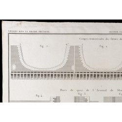 Gravure de 1850 - Murs de quai de l'arsenal de Sheernes - 2
