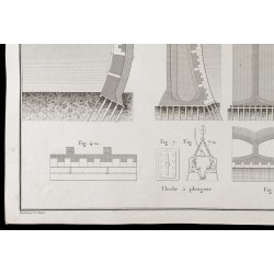 Gravure de 1850 - Murs de quai de l'arsenal de Sheernes - 4