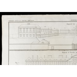 Gravure de 1850 - Plan de l'Hopital de Plymouth & d'Haslar - 2