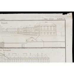 Gravure de 1850 - Plan de l'Hopital de Plymouth & d'Haslar - 3
