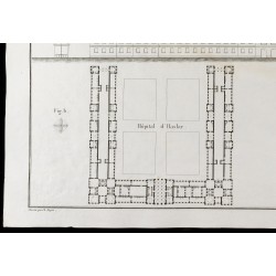 Gravure de 1850 - Plan de l'Hopital de Plymouth & d'Haslar - 4