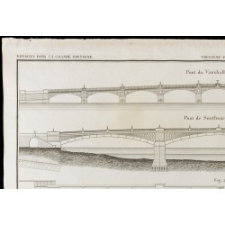 Gravure de 1850 - Pont de Vauxhall & Pont de Southwa - 2