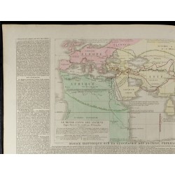 Gravure de 1830 - Grande carte géographique du monde connu des anciens - 2
