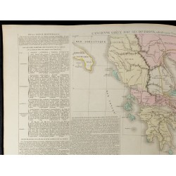 Gravure de 1830 - Grande carte géographique de l'ancienne Grèce antique - 2
