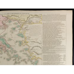 Gravure de 1830 - Grande carte géographique de l'ancienne Grèce antique - 3
