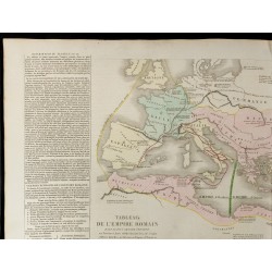 Gravure de 1830 - Grande carte géographique de l'Empire Romain - 2