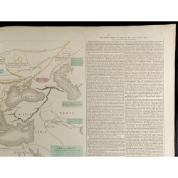 Gravure de 1830 - Grande carte géographique migration des barbares - 3