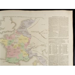 Gravure de 1830 - Grande carte géographique de la France - 3
