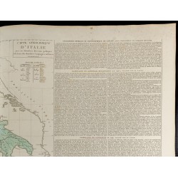 Gravure de 1830 - Grande carte géographique de l'Italie au XIXème siècle - 3