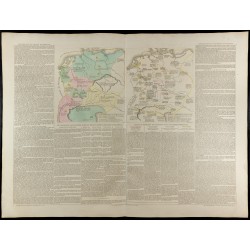 Gravure de 1830 - Grande carte historique de l'Allemagne - 1