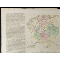 Gravure de 1830 - Grande carte historique de l'Allemagne - 2