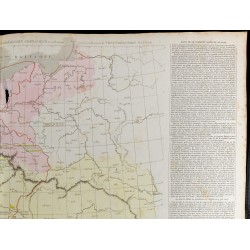 Gravure de 1830 - Grande carte géographique de l'Allemagne - 3