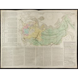 Gravure de 1830 - Grande carte géographique de l'Empire russe - 1