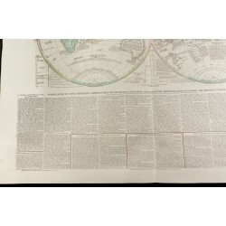 Gravure de 1830 - Grande mappemonde ancienne - 5