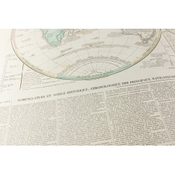 Gravure de 1830 - Grande mappemonde ancienne - 8