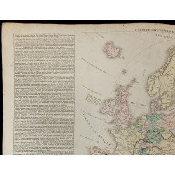 Gravure de 1830 - Grande carte géographique de L'Europe - 2