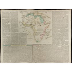 Gravure de 1830 - Grande carte géographique de l'Afrique - 1