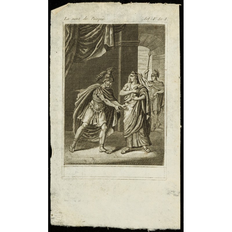 Gravure de 1810 - Gravure sur La Mort de Pompée - 1