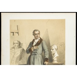 Gravure de 1846 - Portrait de Jacques-Louis David - 2