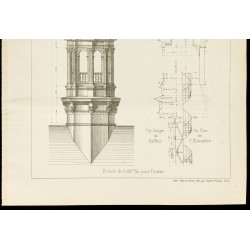 Gravure de 1886 - Campanile en fonte de l'Hôtel de Ville de Neuilly. - 3