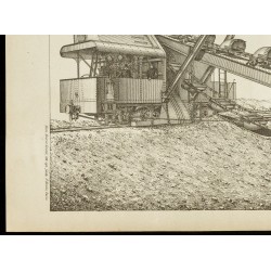 Gravure de 1886 - Vue d'un excavateur de 2000 Mètres cube - 4