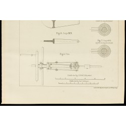 Gravure de 1886 - Plan ancien d'une riveuse hydraulique - 3