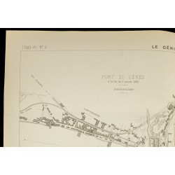 Gravure de 1885 - Plan ancien du port de Gènes - 2