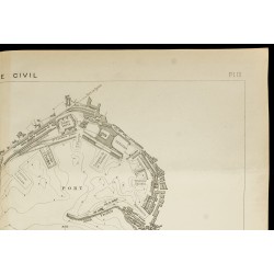 Gravure de 1885 - Plan ancien du port de Gènes - 3